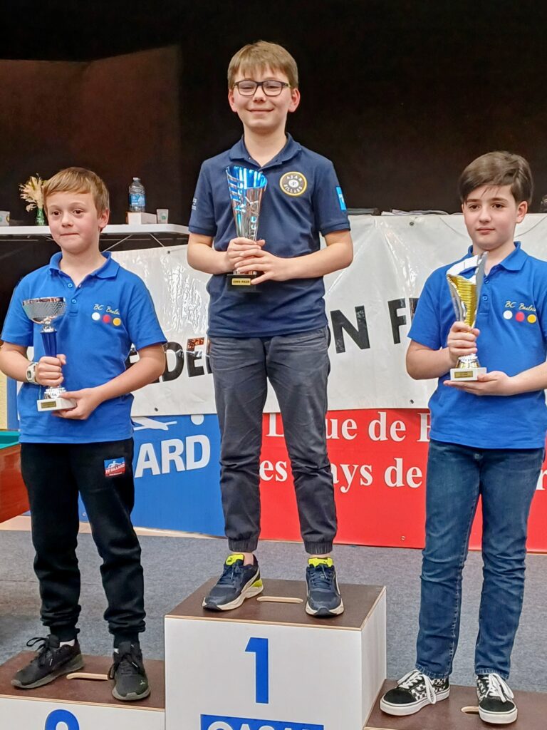 challenge régional des jeunes 2024 la montagne erwan 1 er de sa catégorie Ajar Billard Club beaucouzé compétition